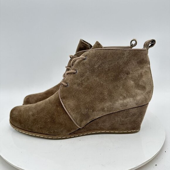 Franco Sarto Anabelle Women Size 9M Brown Suede Ankle Wedges Booties Boot - Picture 1 of 11